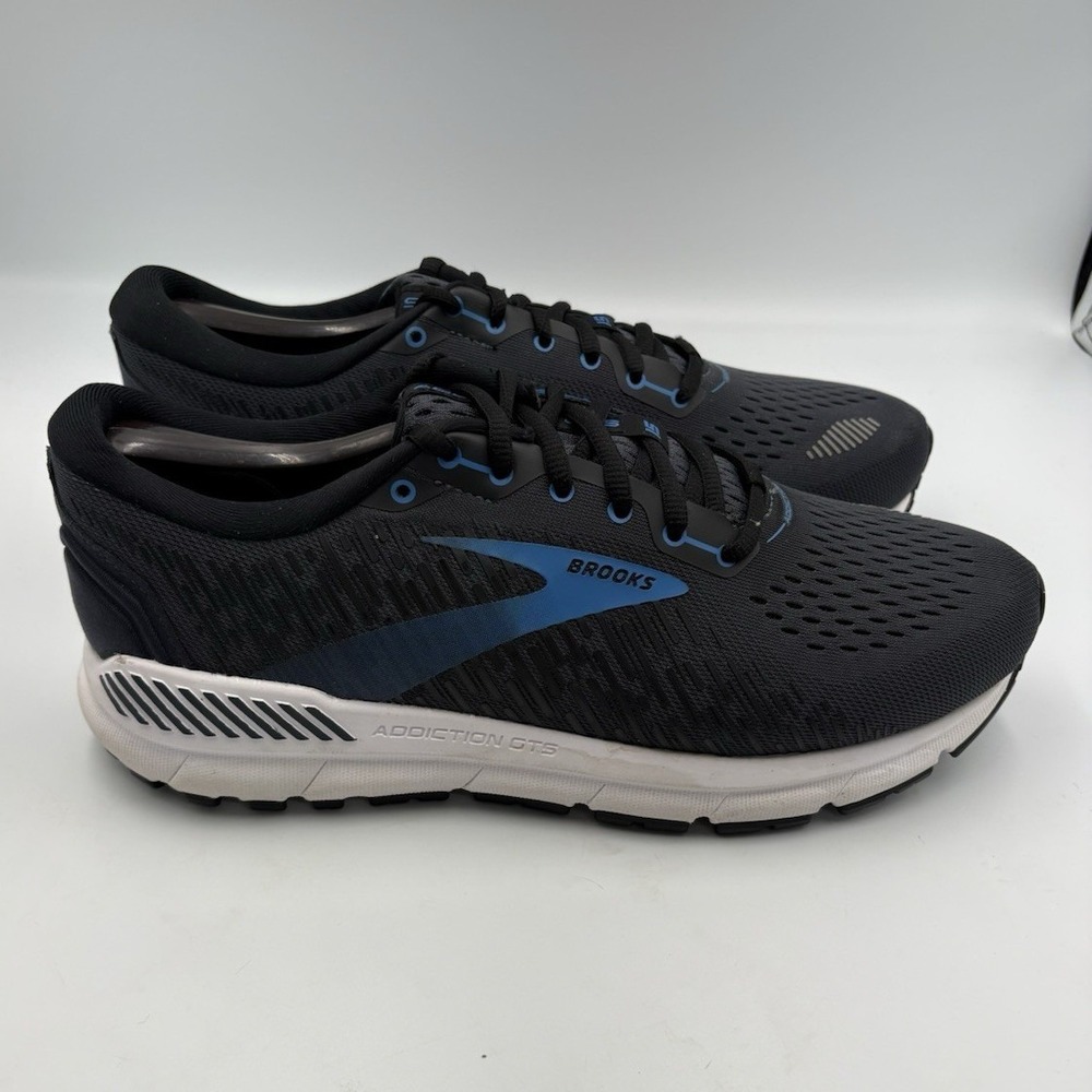 Brooks Addiction GTS 15 Mens Running Shoes Grey Blue Support Sneaker 1103761D034